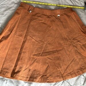 Agnes Orinda Women's Plus Size
Corduroy Button Decor Elastic Waist A-Line Skirt